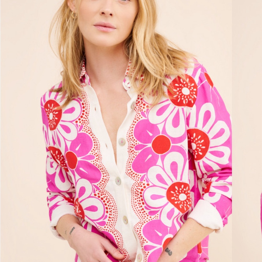 Gorgeous, Farm Rio Maia Off White Shirt❤️NWOT size Medium. - Picture 4 of 9